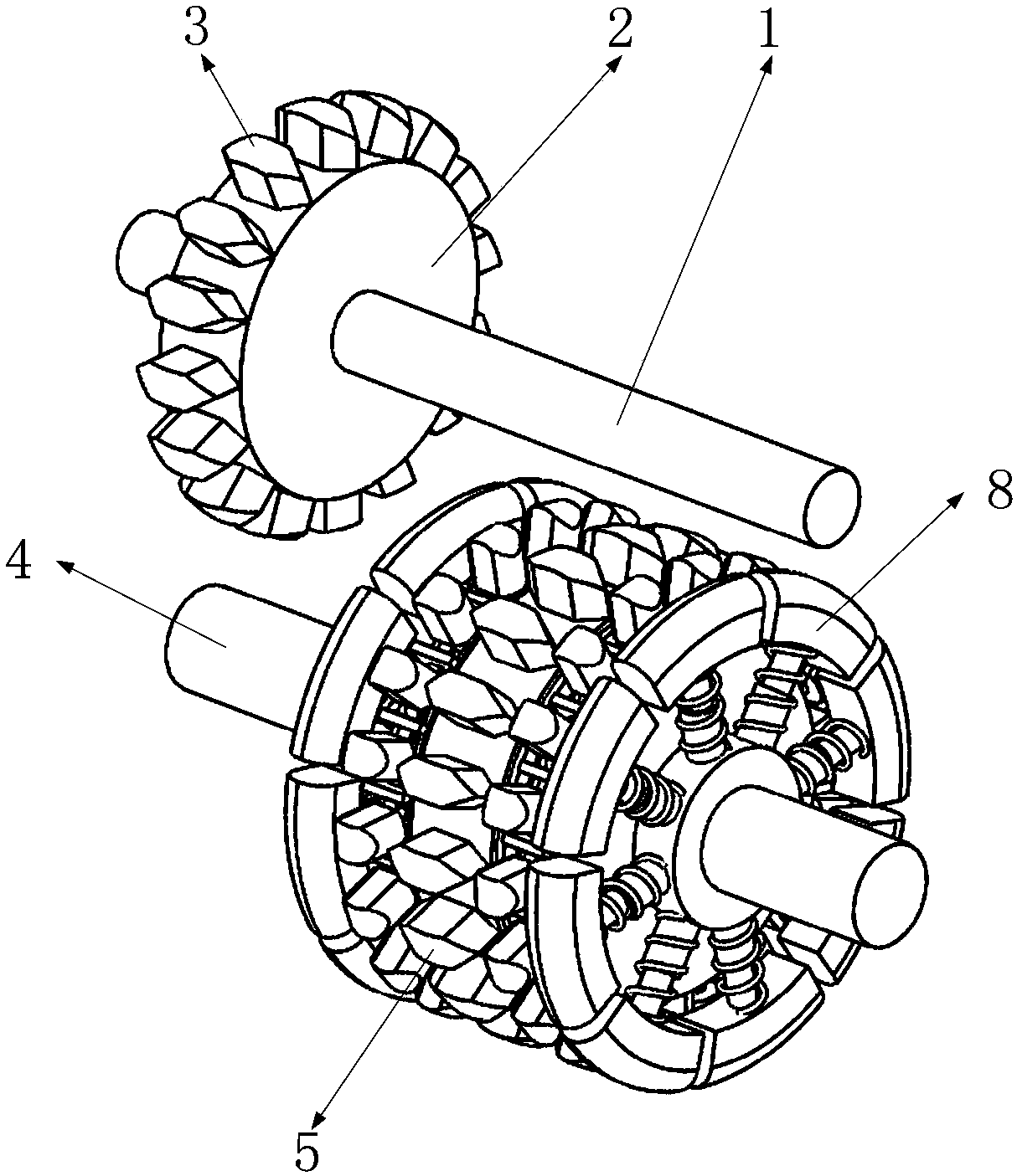 Synchronous tooth collision prevention gear transmission mechanism