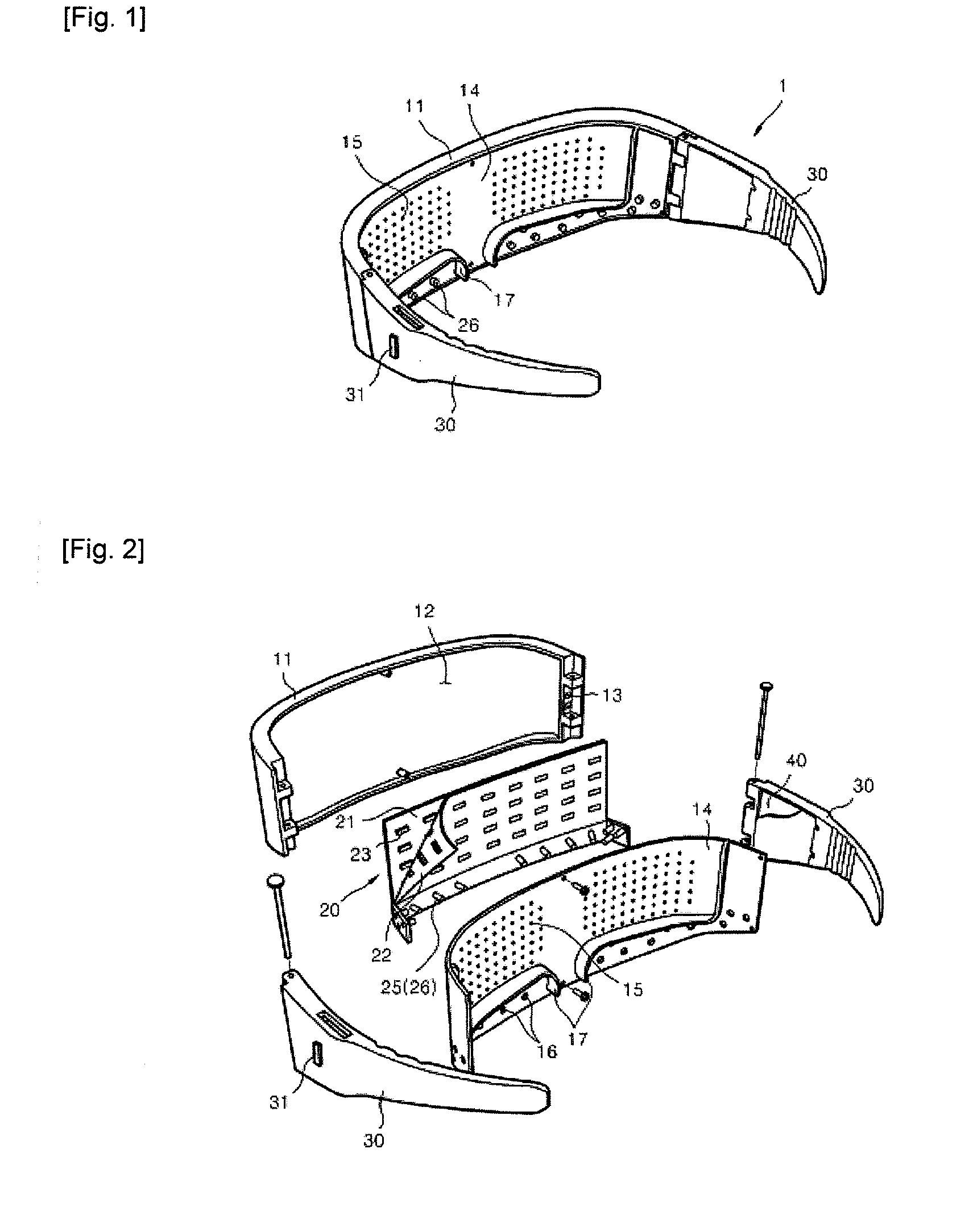 Face support having a drug carrier