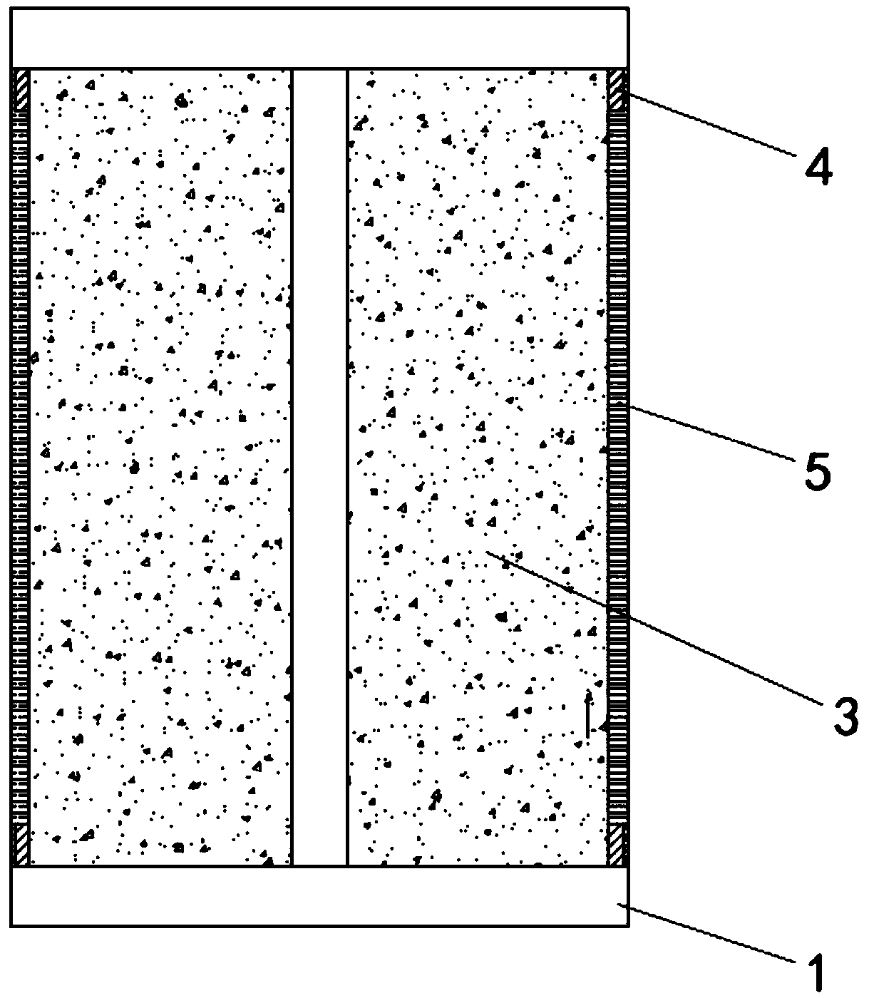 A filling method of concrete in the joint area of ​​partially combined prefabricated beams