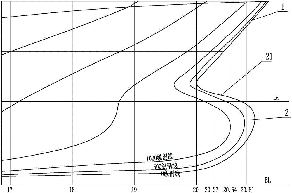 Spherical axe type ship bow suitable for medium-high speed ship