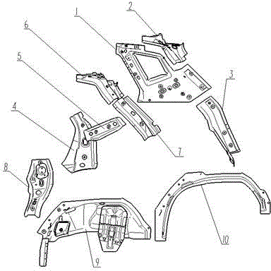 Rear structure of inner plate for SUV (sports utility vehicle) vehicle model