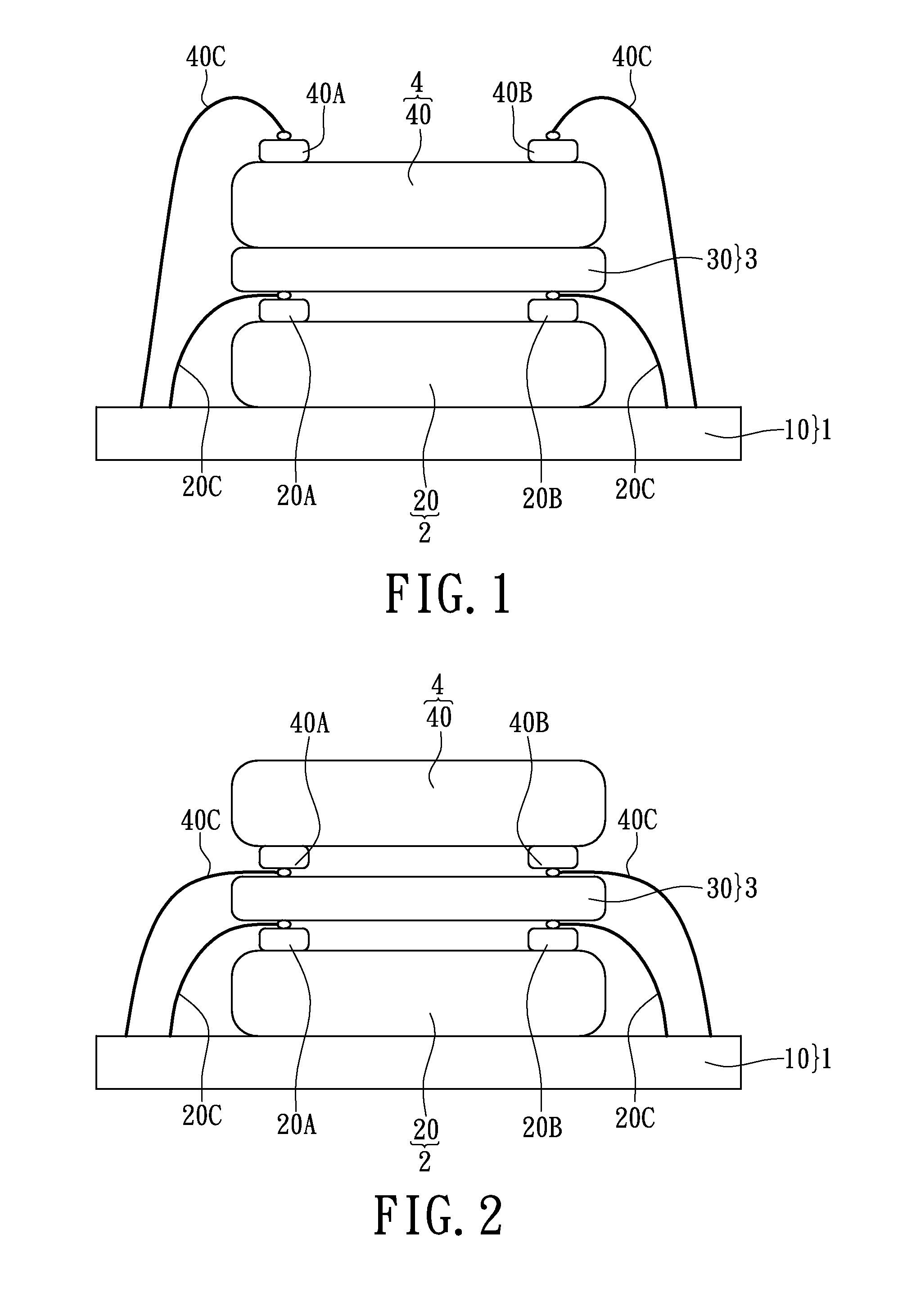 Vertical stacked light emitting structure