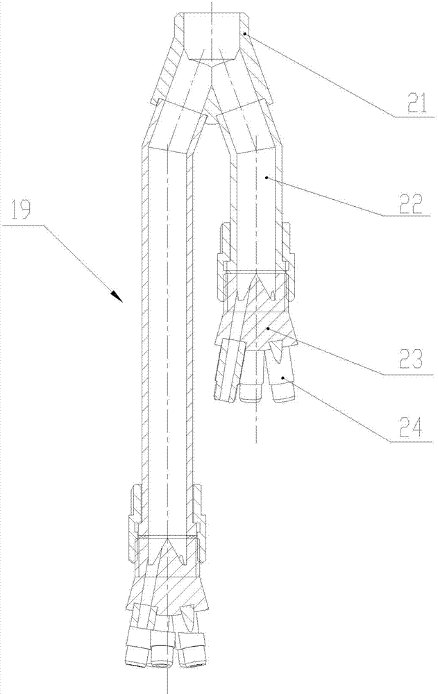 Steel pipe inner wall washing gun