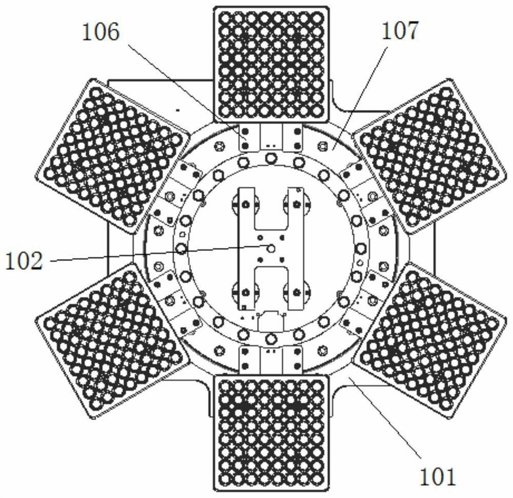 A robot filling potted flower system