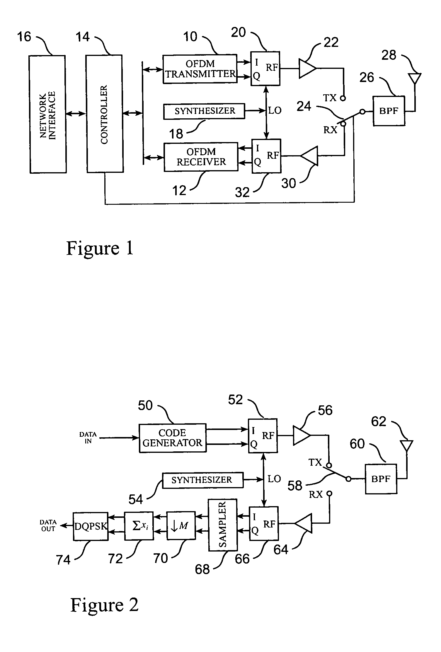 OFDM system with simple terminals