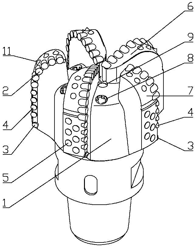 PDC drill bit suitable for double-pendulum speed-increasing drilling tool