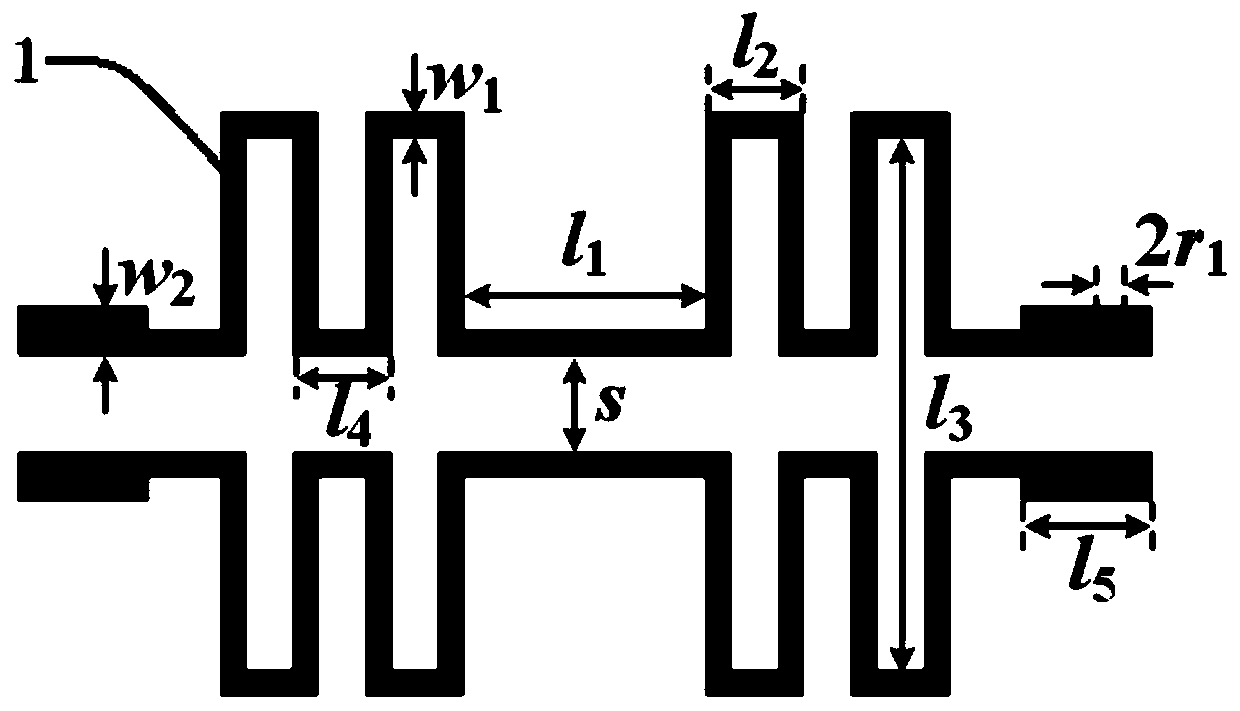 H-shaped mushroom-shaped ultra-wideband common-mode noise suppression circuit