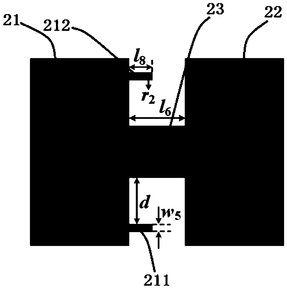 H-shaped mushroom-shaped ultra-wideband common-mode noise suppression circuit