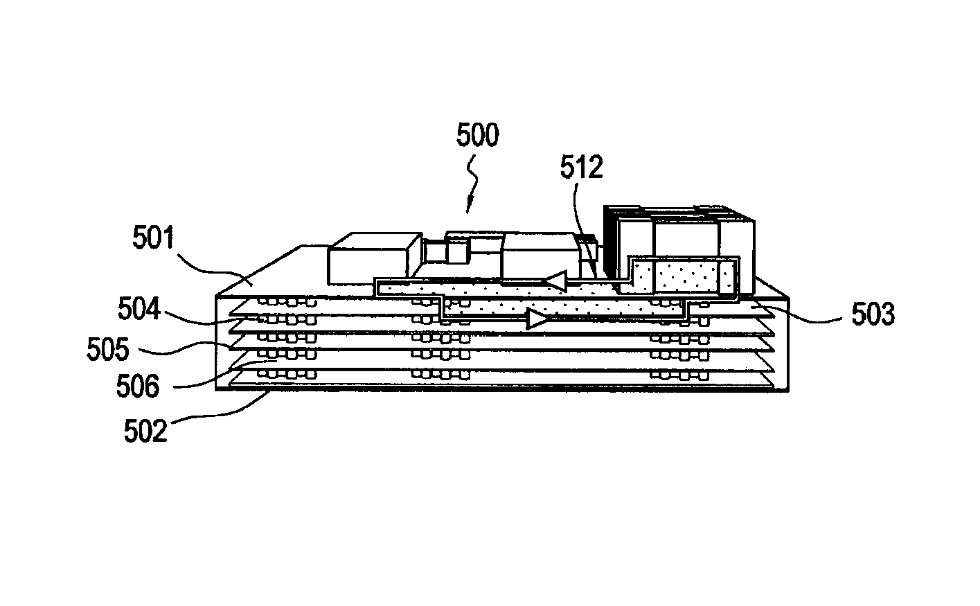 Parasitic inductance reduction for multilayered board layout designs with semiconductor devices