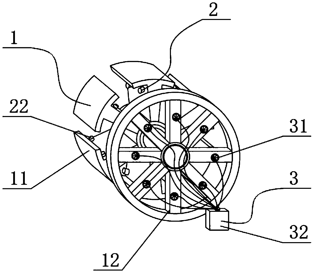 Unit rotor magnetic pole connecting line temperature measuring device