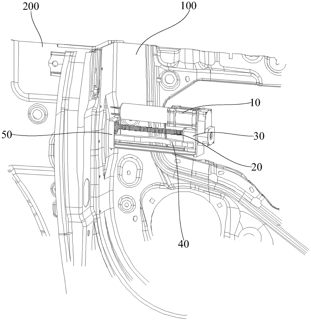 Nut guide screw type opening-closing mechanism for automatic door, automobile automatic door and automobile