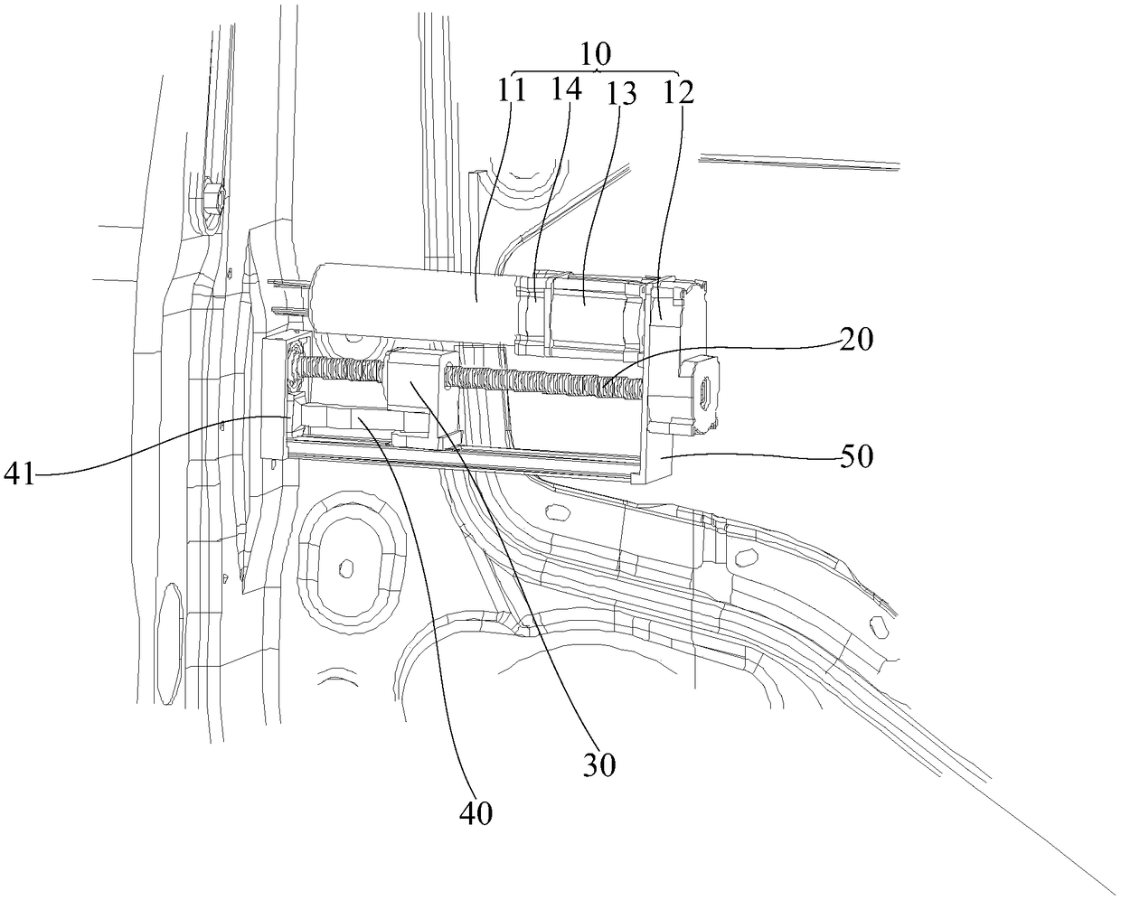 Nut guide screw type opening-closing mechanism for automatic door, automobile automatic door and automobile