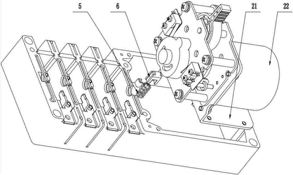 PC-class automatic changeover switch device with energy storage mechanism