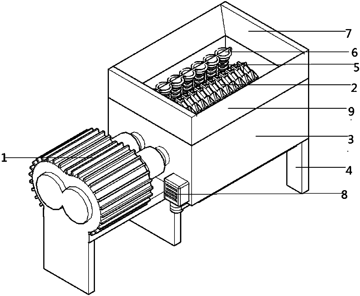 Coal crushing device of coal mine