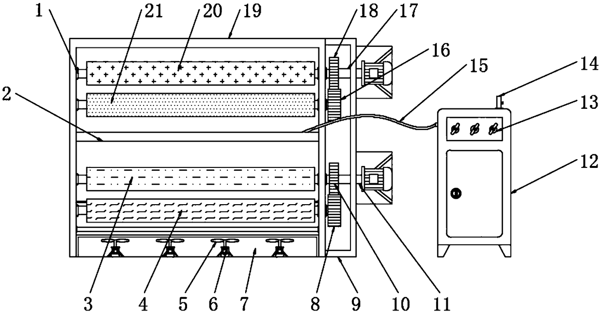 Ironing device for processing novel textile fabric