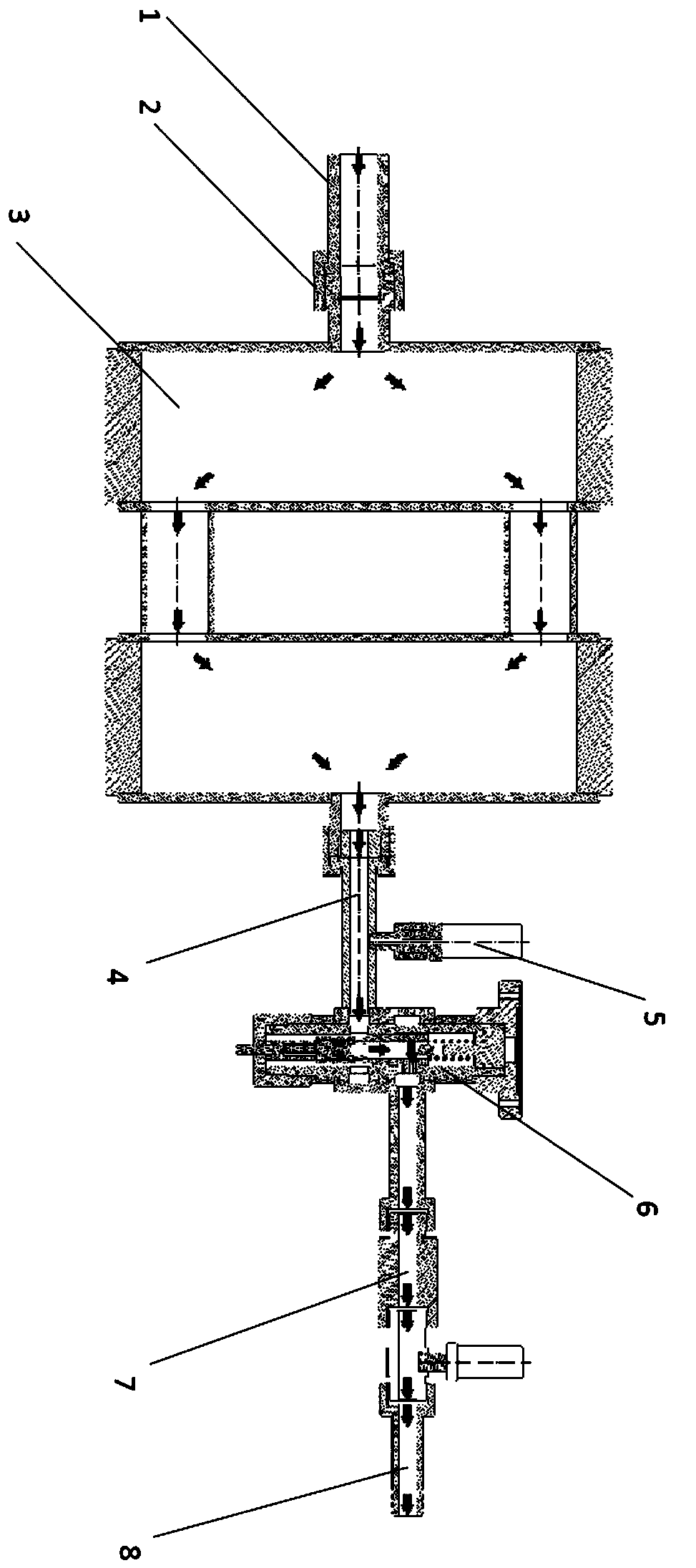 Miniaturized constant-flow water distribution structure and detection device with same