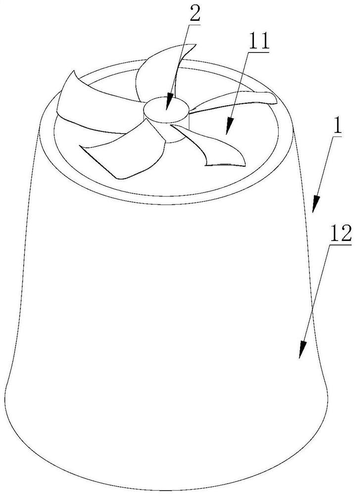 Twisted diffusion cylinder and axial-flow fan applying same