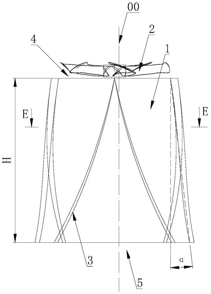 Twisted diffusion cylinder and axial-flow fan applying same