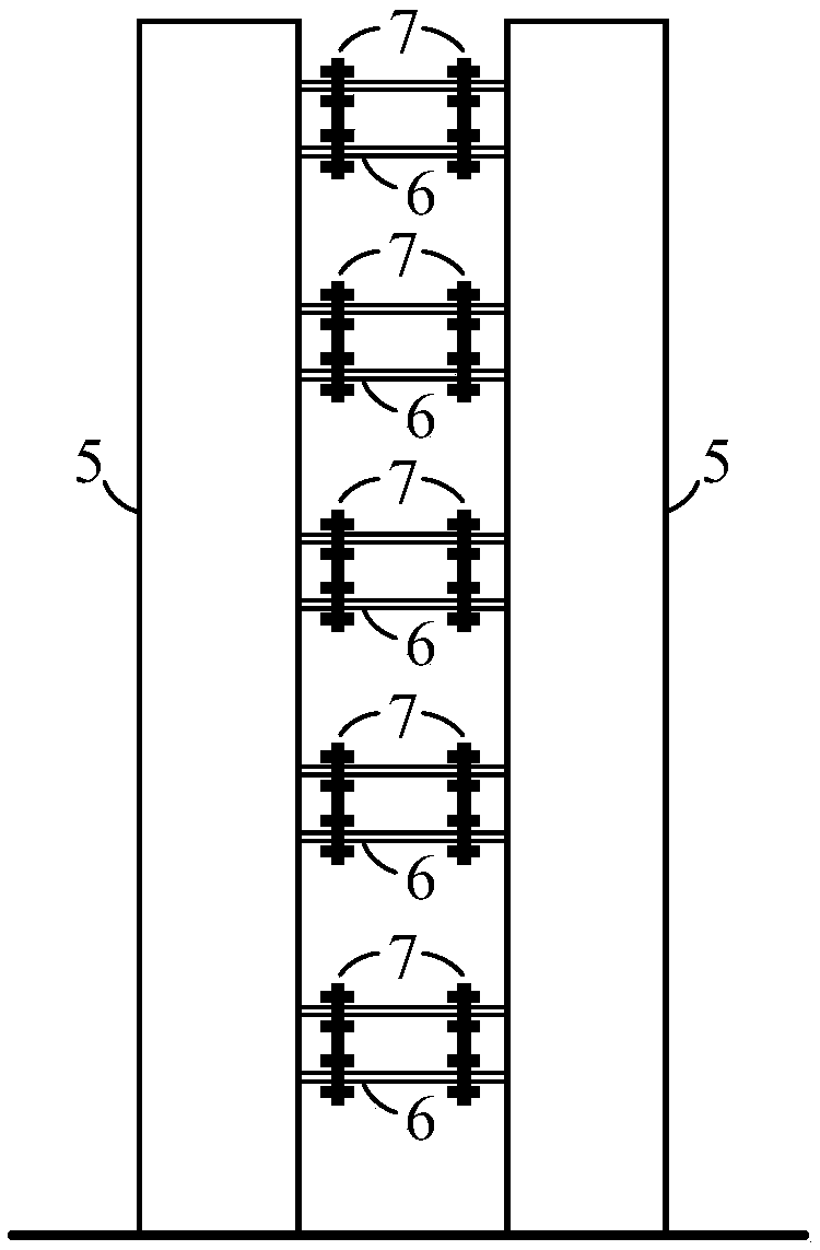 Energy dissipation body structure of elevated single-column station