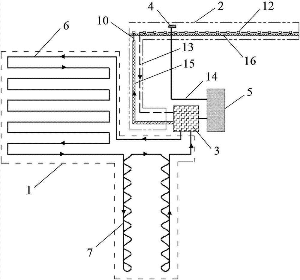 Intelligent bridge floor snow melting and deicing system utilizing shallow geothermal energy