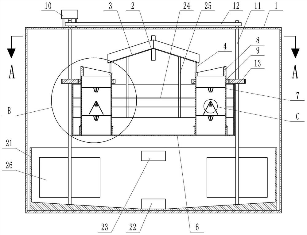 Lead raw material and shell separation device for lead-acid battery recycling