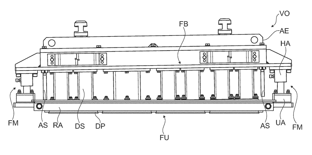 Apparatus for the production of molded concrete parts in a molding machine