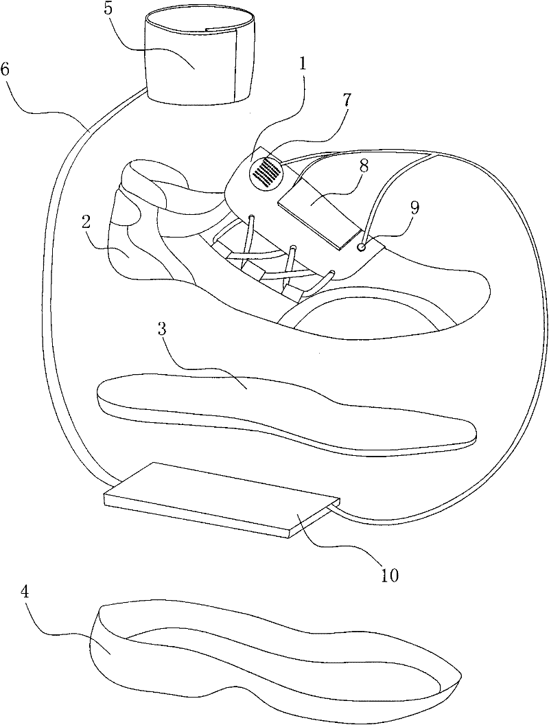 Anti-cerebral hemorrhage sudden death travel shoes and using method thereof