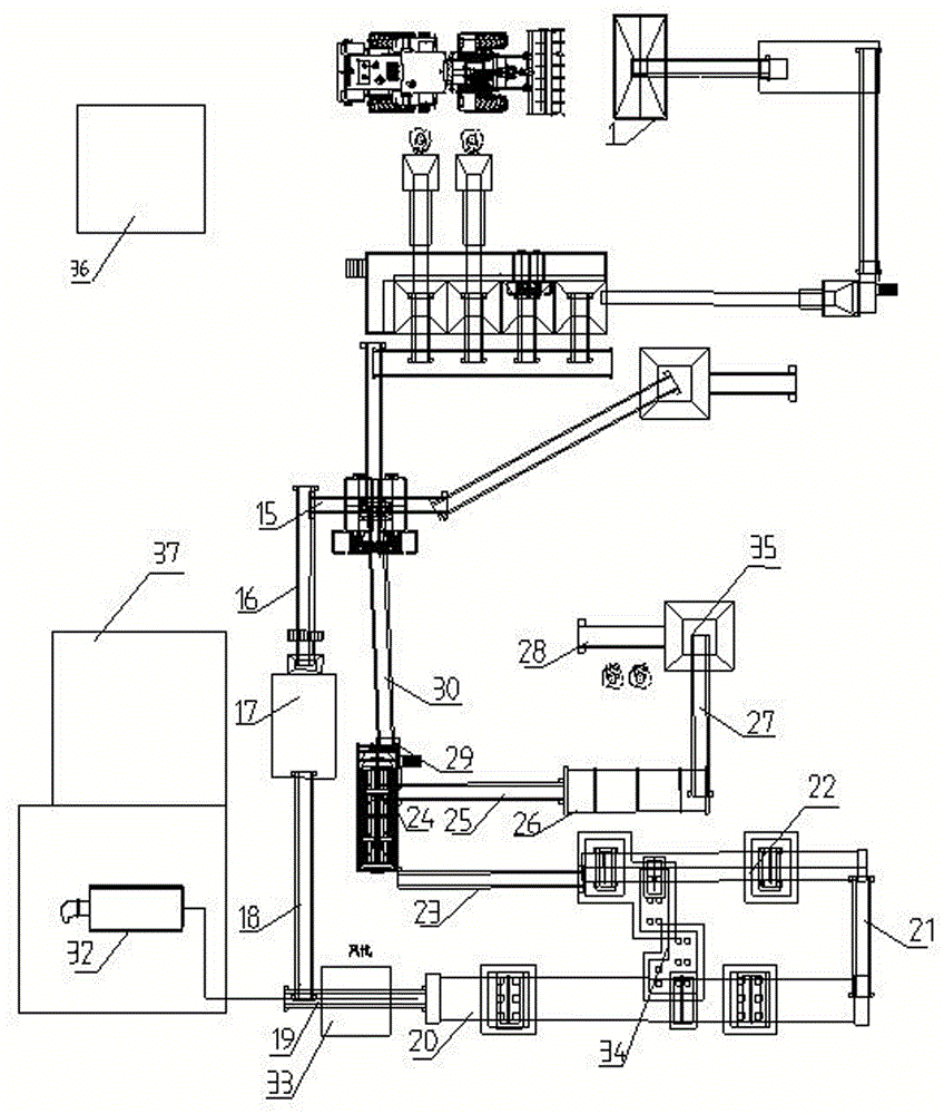 Automatic production and packaging production line for particulate biological organic fertilizer