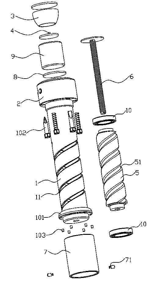 Spiral type self power generation flashlight