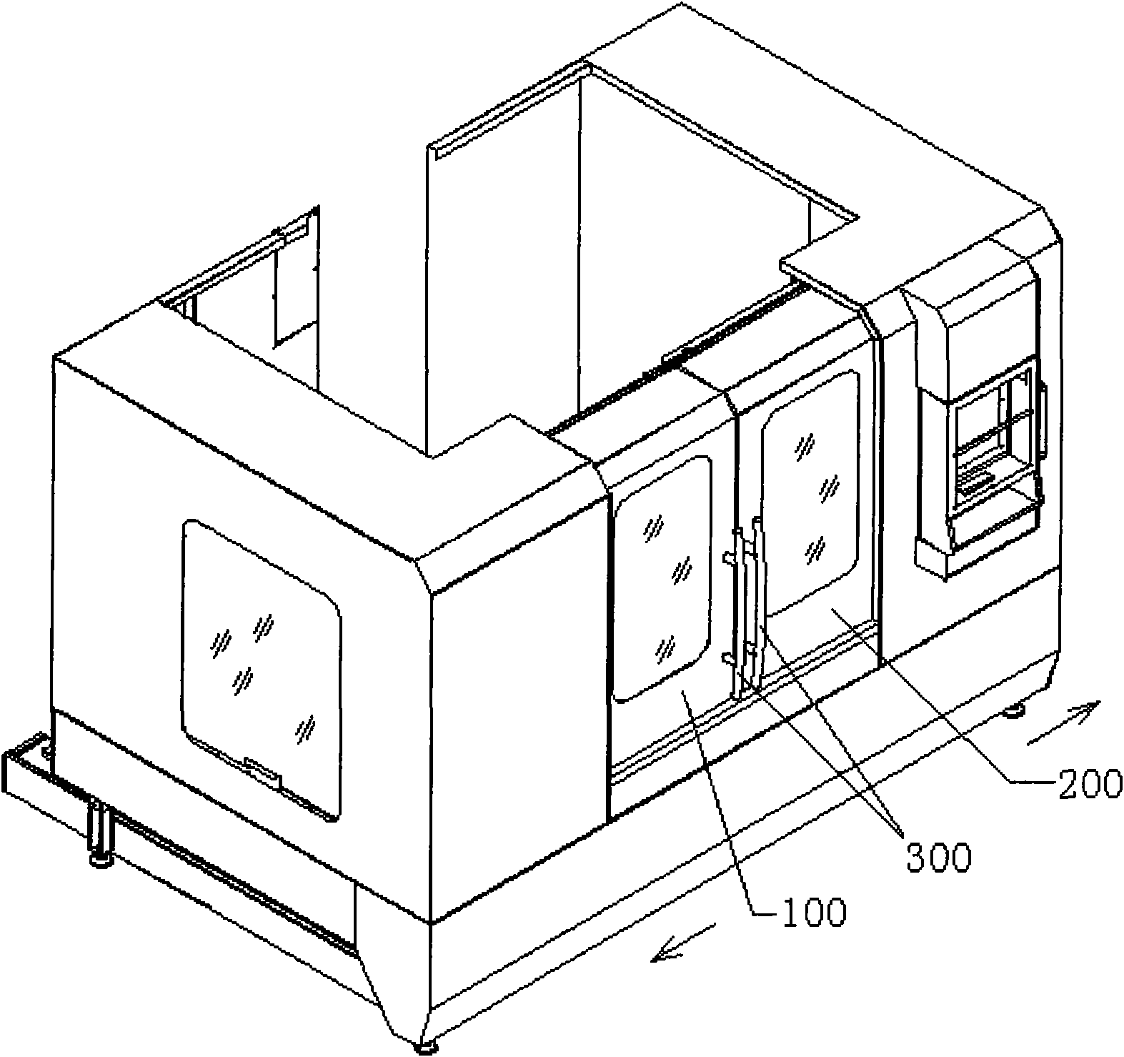 Pneumatic control double door protective device