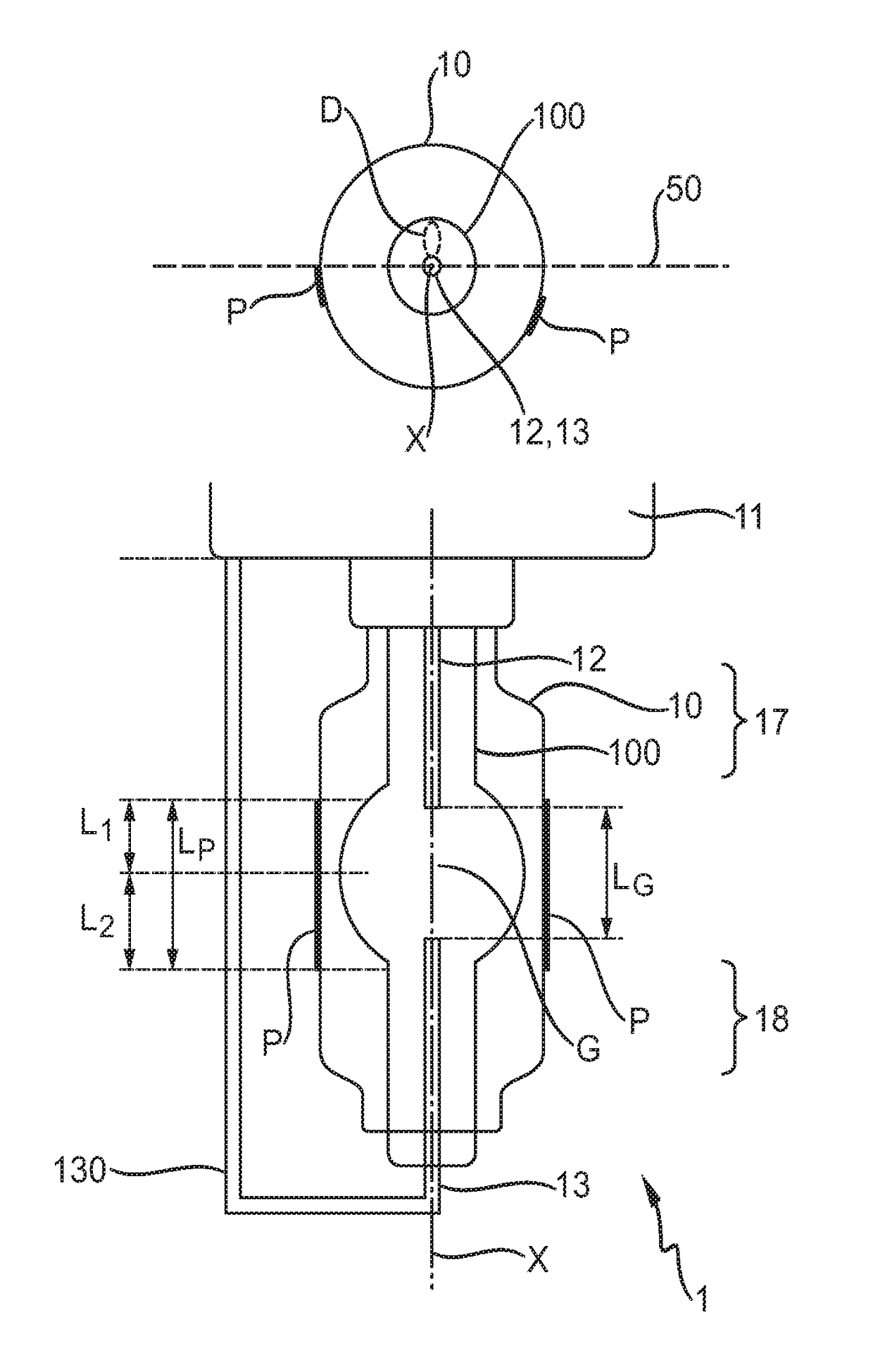 Gas-discharge lamp for a vehicle headlamp