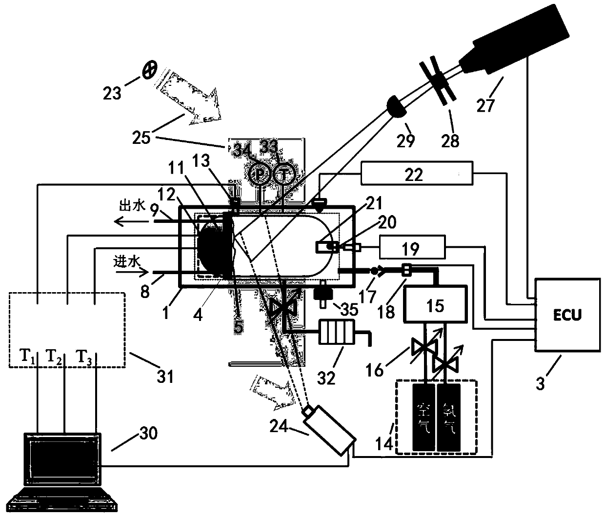 An experimental system for simulating the interaction of turbulent flame and oil film on the wall