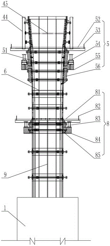 Combined structure and application method of viaduct vase pier formwork support