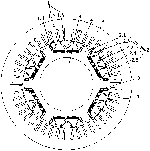 A double-layer permanent magnet composite magnetic circuit memory motor