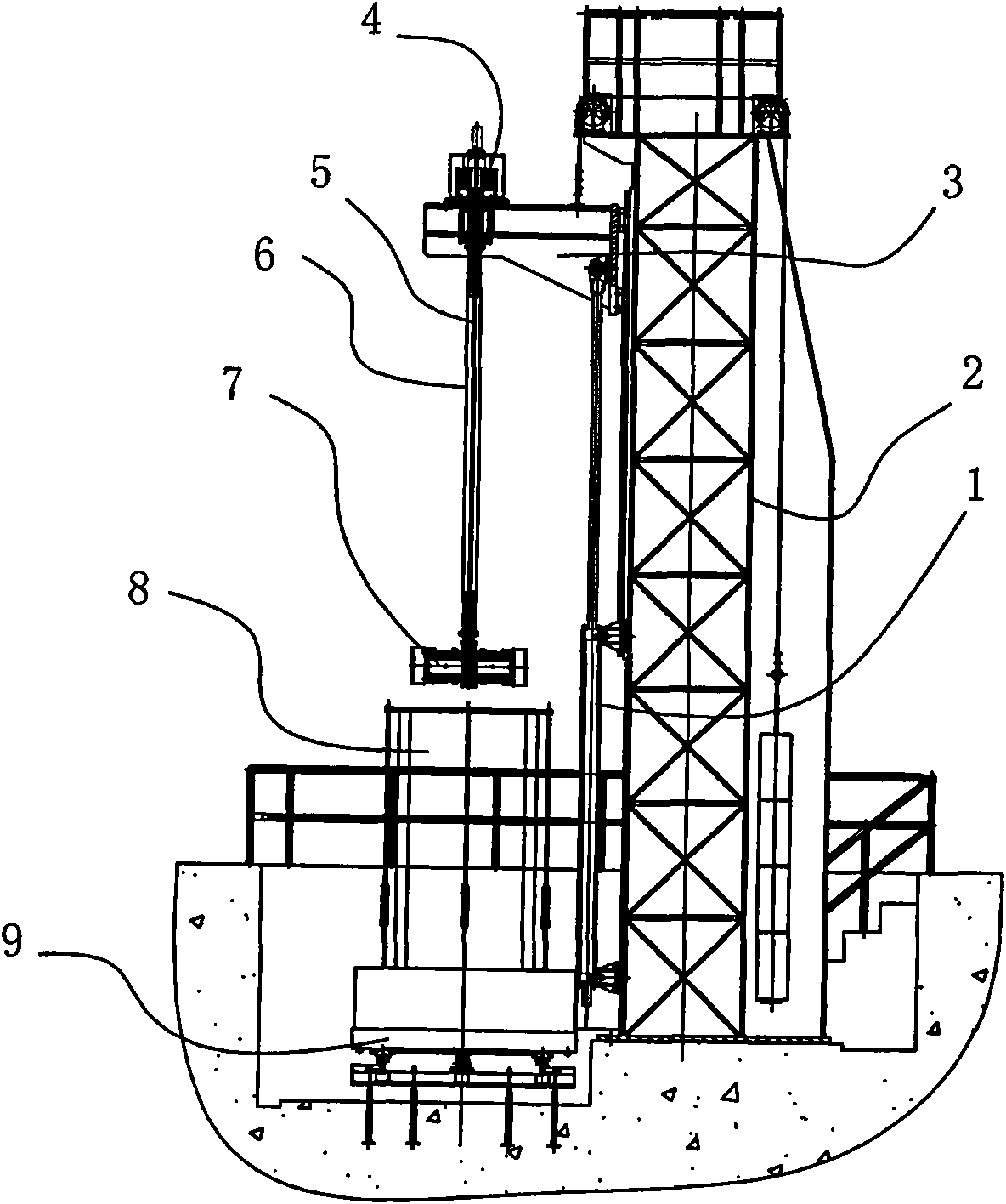 Vertical single-column cantilever type large-aperture honing machine