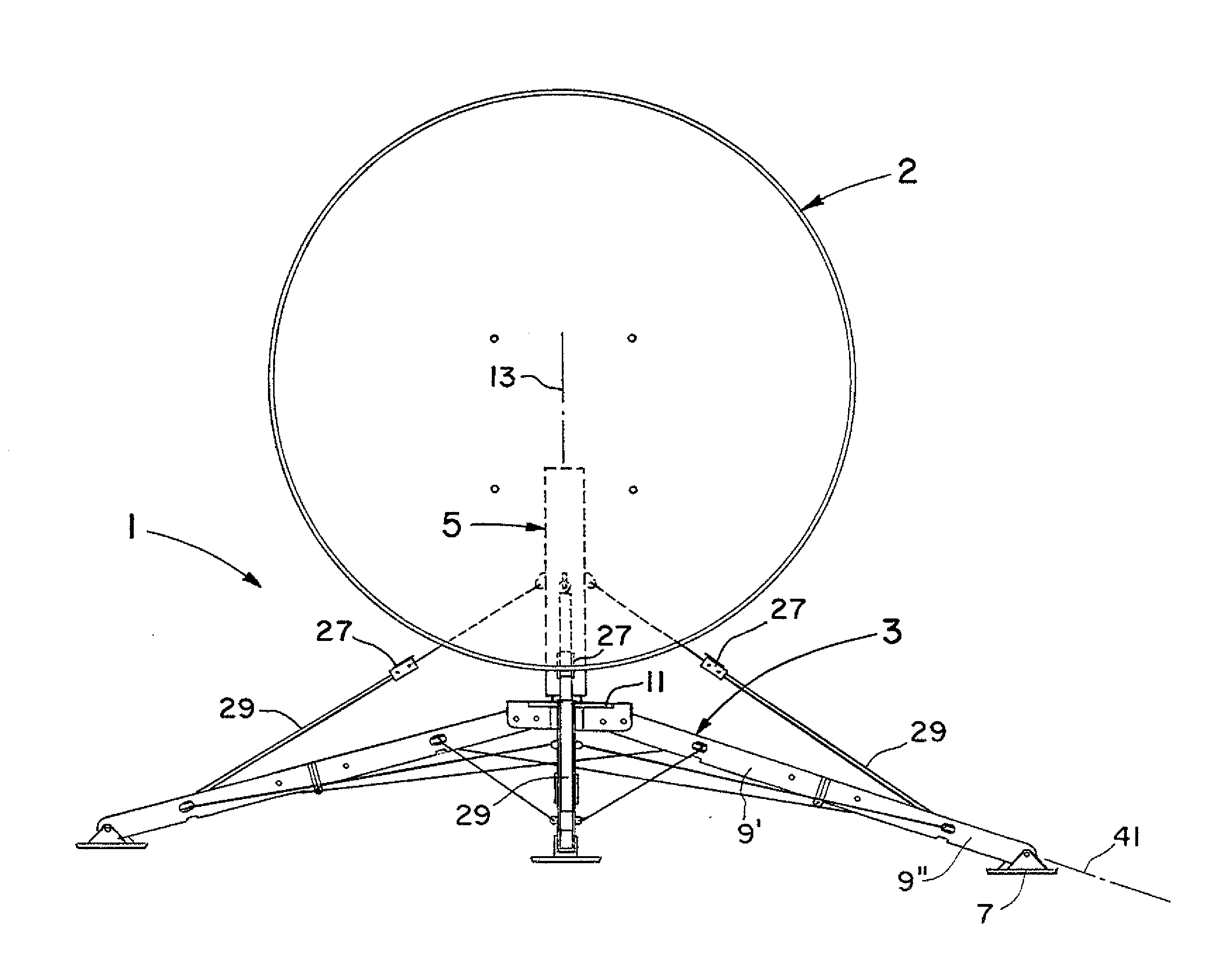 Portable, lightweight mount for a satellite antenna system