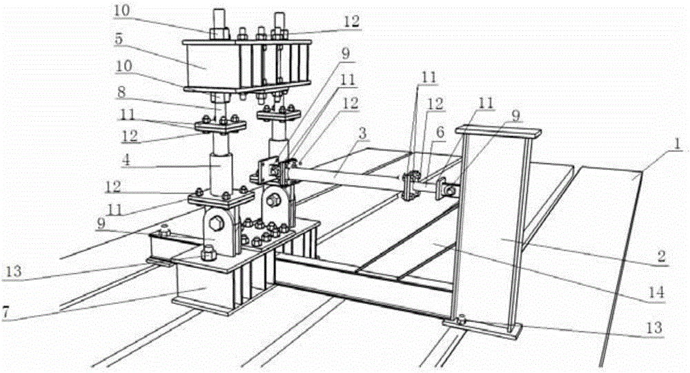 Loading device used for space fabricated type semi-rigid joint test