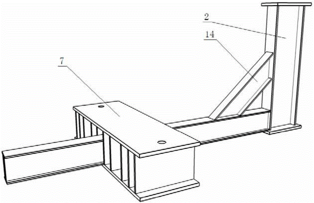 Loading device used for space fabricated type semi-rigid joint test