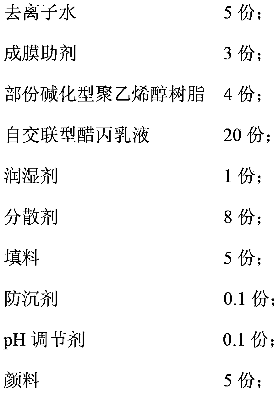 Environment-friendly water-based crackle coating and preparation method thereof