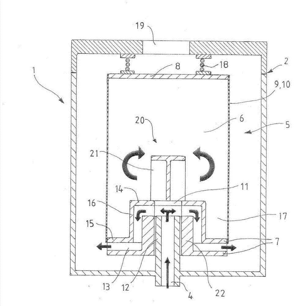 Container for oil hydraulic circuit