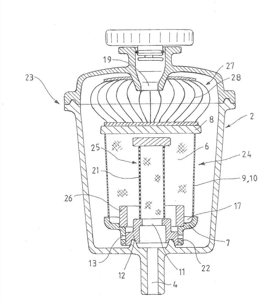 Container for oil hydraulic circuit