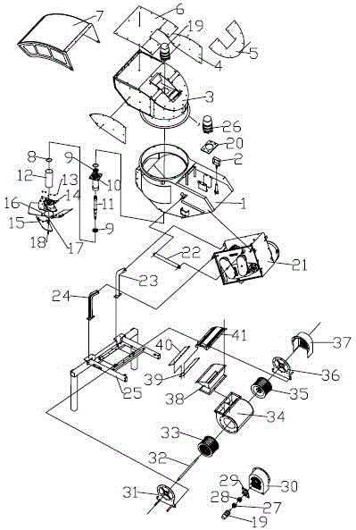 Trash removal device on sugarcane harvester