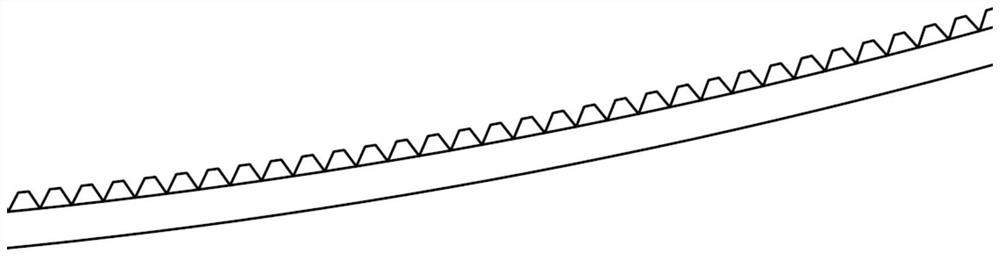 A dustpan-shaped water inlet channel with bionic structure