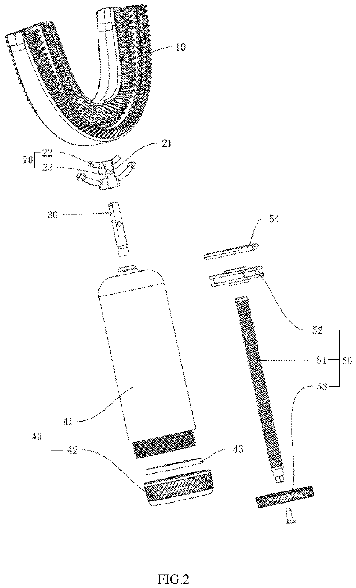 Toothbrush with u-shaped bristles for manually squeezing toothpaste