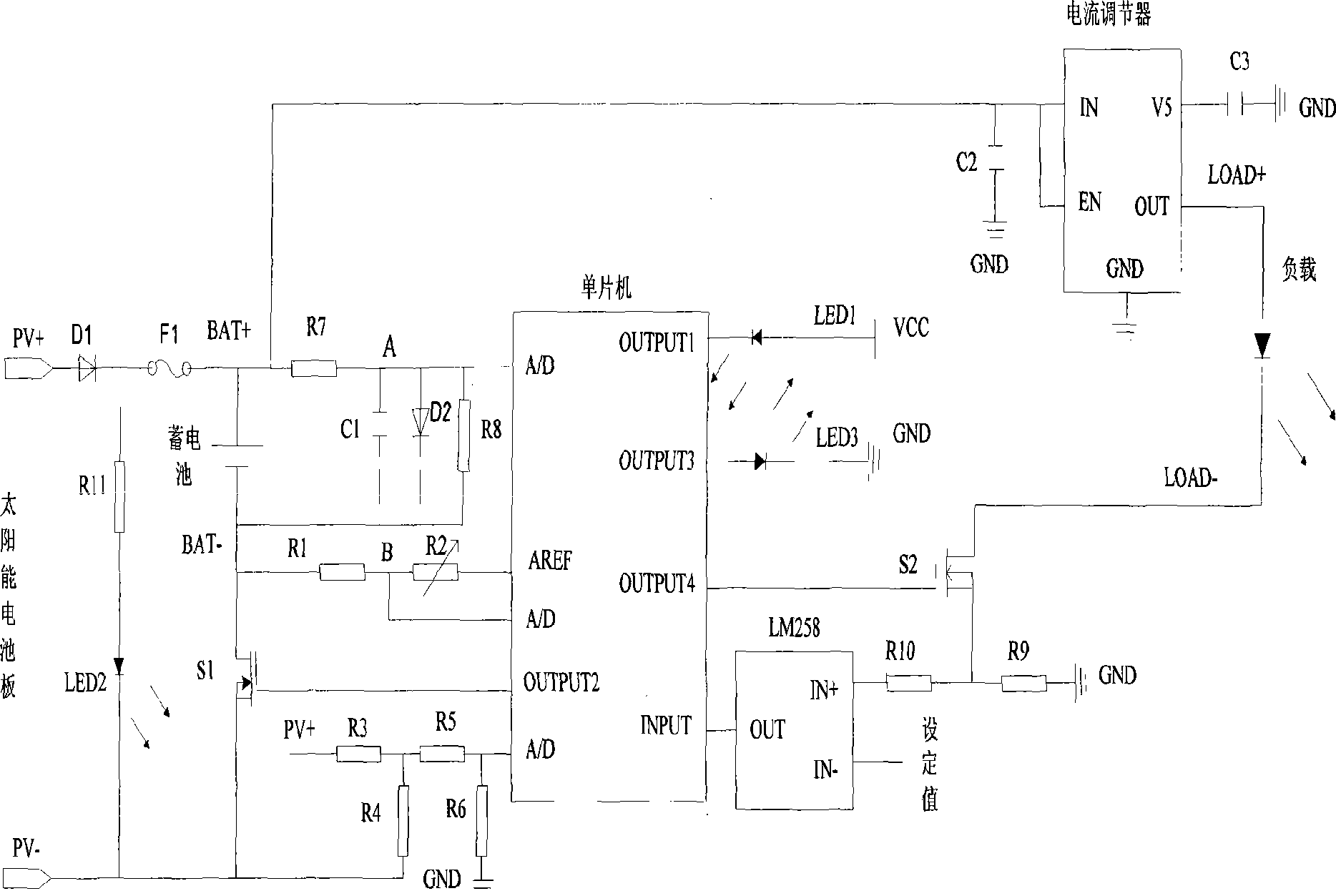 Constant current outputting adaptive LED lamp controller