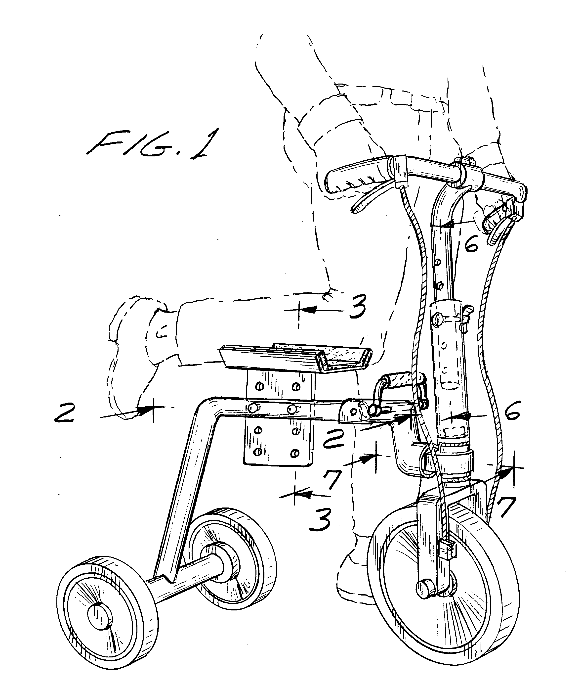 Collapsible walker for injured person