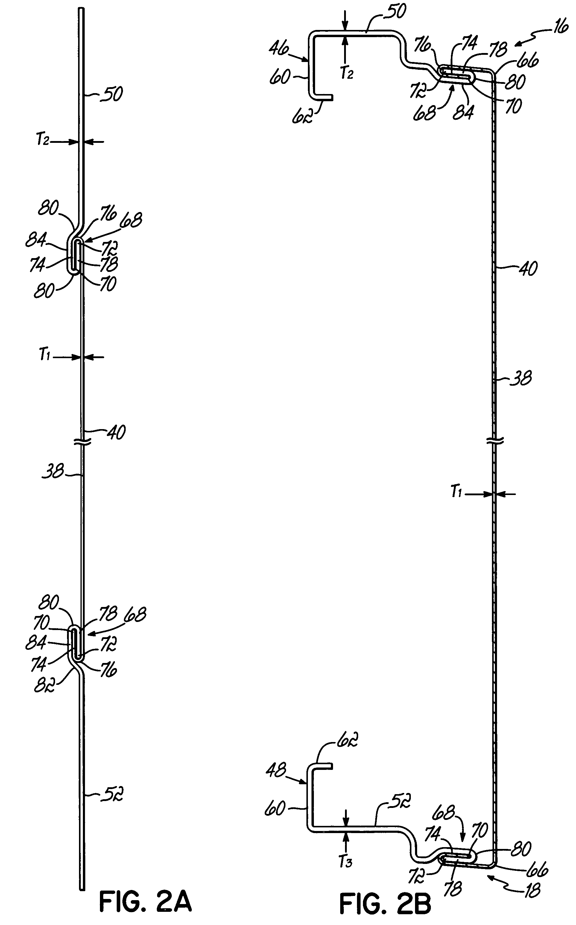 Optimized overhead sectional door panel, astragal receiver and associated method