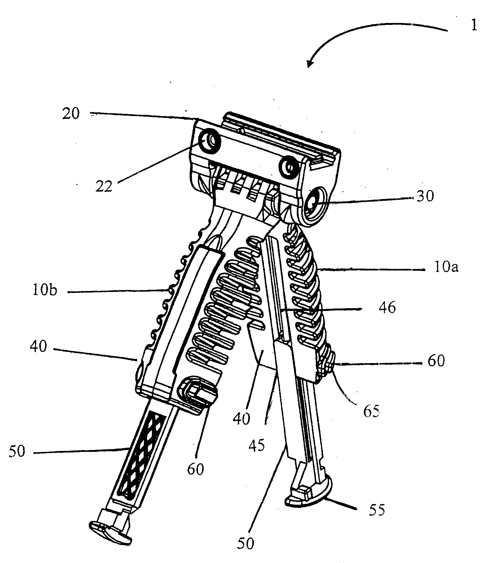 Grip with bipod