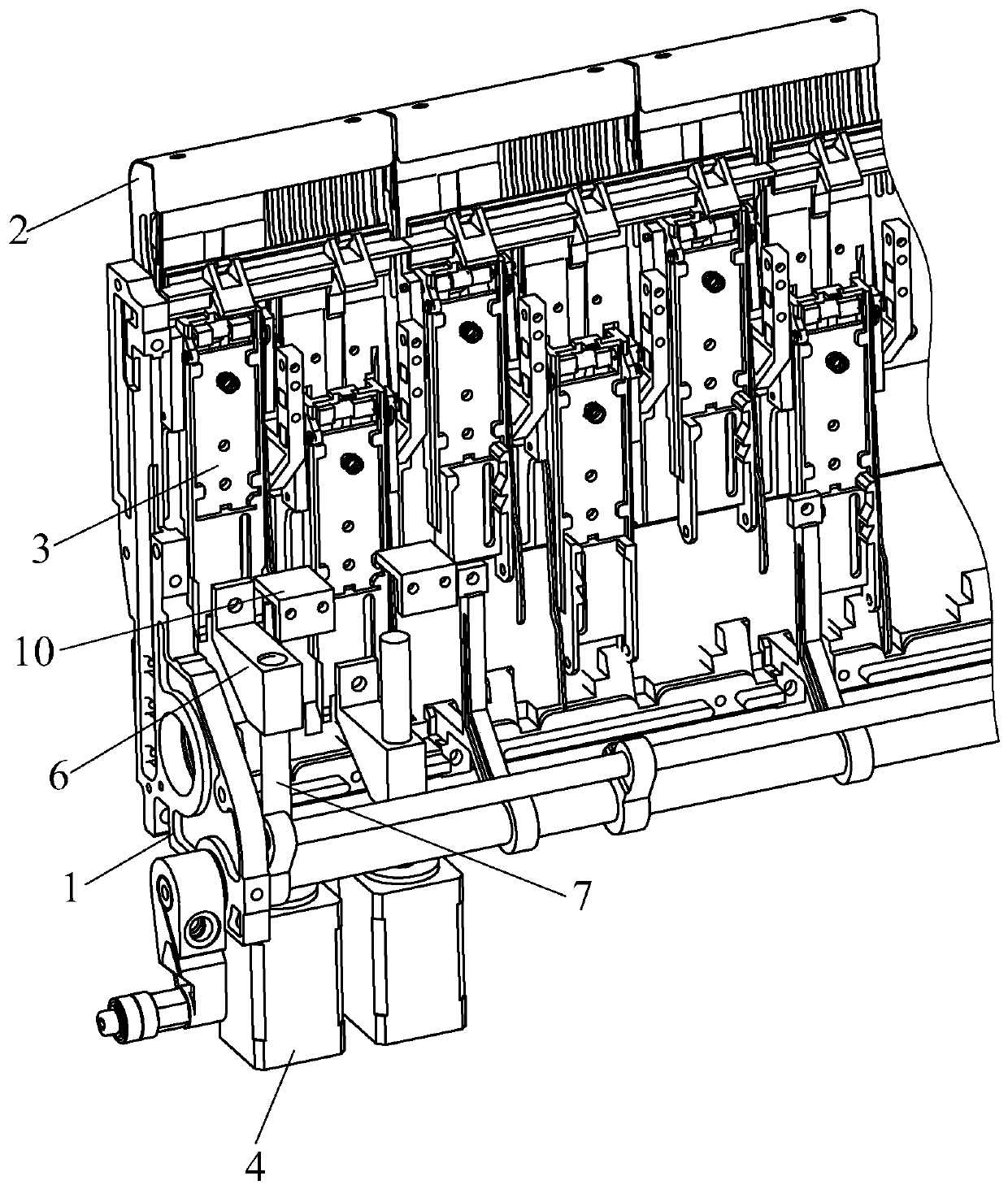 Fabric pull-down devices for computerized flat knitting machine