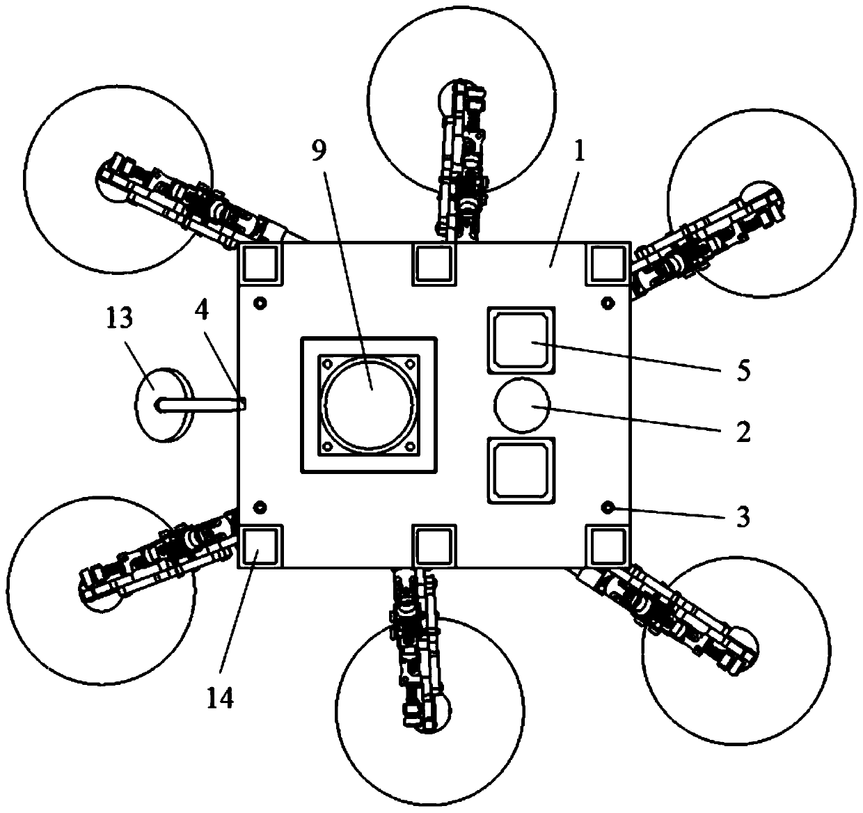 A suction cup type glass curtain wall cleaning device